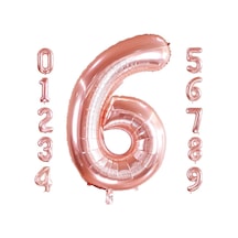 6 Altı Rakam Rose Gold Folyo Balon 32 34 Inc 82 Cm