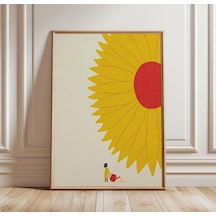 Ayçiçeği Minimalist Poster Sarı Çiçekli Duvar Sanatı Modern Botanik Baskı