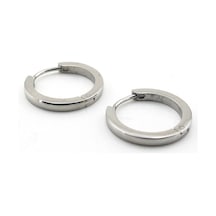 Eğimli Tasarım 18 MM Büyük Boy Halka Çelik Erkek Küpe E625 Çelik