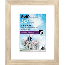 Doğal Meşe 8x10 Resim Çerçevesi - Mat İle 5x7 Çerçeve Olarak Veya 8x10 Mat Olmadan Kullanılır - Kırılmaya Dayanıklı Camlı Tasarlanmış Ahşap, Duvar Ve Masa Üstü İçin Yatay Ve Dikey