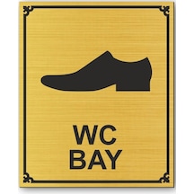 Wc Bay Tuvalet Kapı Duvar Uyarı - Yönlendirme Levhası Altın (538527994)