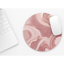 Pembe Mermer - Yuvarlak Mouse Pad, 19,50 Cm