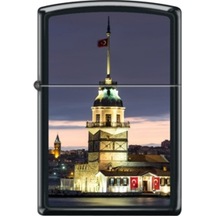 Zippo Çakmak 218 Maiden'S Tower Black Matte Kız Kulesi Tasarımlı
