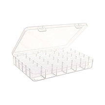 36 Ayarlanabilir Bölmeli Kolye Yüzük Takı Kutusu Organizer Düzenleyici Plastik Kutu 27.5x19.5x4 Şeffaf