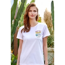 8153 Kadın T-shirt Beyaz