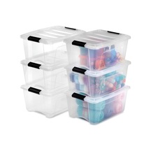 Kutu, Plastik Saklama Düzenleyici, 6'li Paket, 6 X 15 L, Sabit, Klipsler, İstiflenebilir, Çok Amaçlı, Oturma Odası, Diğer