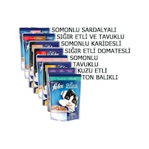 Karışık Pouch Yaş Kedi Maması 8 Adet