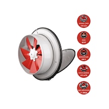 Dündar 20 cm K 20 50 watt 600 m3/h 1425 DD 220/230 volt Monofaze Ev Pencere Tipi Kapaklı Aksiyal Fan Aspiratör