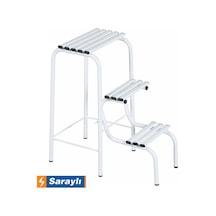 Saraylı 3 Basamaklı Tabureli Merdiven Katlanır Metal Ev Merdiveni