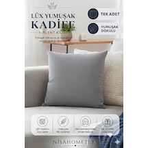 Lüks Yumuşak Dokulu Kadife Salon Kırlent Kılıfı Gri, 45 Cm X 45 Cm Diğer