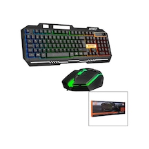 Everest Hkm-x86 Quin Gökkuşağı Işıklı Usb Kablolu Klavye - Mouse Set 150cm Kablo 5570