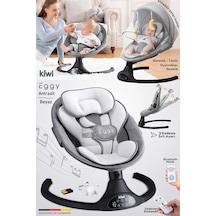 Kiwi Eggy Ana Kucağı, Electric Baby Swing - Antrasit Antrasit