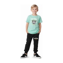 Fyk Kids Erkek Çocuk Mevsimlik Nıght Wolf Baskılı Alt-üst Takım Mint Yeşil