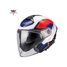 Mt Helmets Cosmo Sv Icarus A5 Parlak Güneş Vizörlü Kask Mavi - Beyaz - Kırmızı