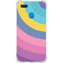 Printify Oppo A5s Uyumlu Köşe Korumalı Renk Cümbüşü B Tasarımlı Şeffaf Silikon Kılıf Renk Cümbüşü B