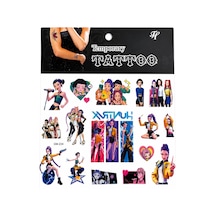 16 Adet Kpop Geçici Dövme Sticker Seti Renkli Karakter Çocuk Hediyesi