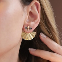 Mini Arı Gold Kaplama Gümüş Küpe Gümüş