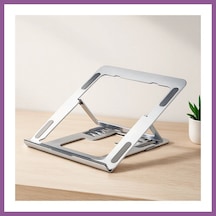 Bezos Katlanabilir Alüminyum Laptop Stand 6 Açılı Gümüş Rengaren