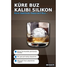Küre Buz Kalıbı Yuvarlak Silikon İçecek Ve Dondurma Kalıbı 1 Adet 4.5 Cm Bx-316175
