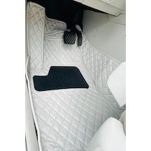 Kıa Ceed 2006-2011 Beyaz Renk 8d Diamond Kaymaz Deri Oto Paspas