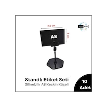 10 Ad Standlı Etiket Tutucu Ve A8 Silinebilir Siyah Etiket Seti