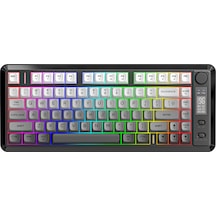 M75 Kablosuz 2.4ghz Kablosuz + Bt Çift Modlu Klavye Led Ekranlı Oyun Klavyesi İle Pbt Knob Rainbow