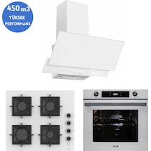 Afm Tech Ve Ferre Vpool Turbolu Dijital Beyaz SC206-FA + FM7701 + FM3301 Ankastre Set