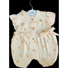 Pirinç Bebe Kiraz Desenli Bebek Tulum Çok Renkli