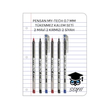 Pensan My-tech 0.7 Mm Tükenmez Kalem Seti 2 Mavi 2 Kırmızı 2 Siyah Çok Renkli