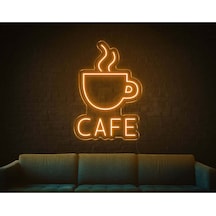 Cafe Yazılı Ve Şekilli Neon Tabela Turuncu