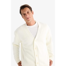 DeFacto Relax Fit V Yaka Düğmeli Triko Hırka E5343AX24WNER100