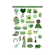 1 Sayfa Yeşil Temalı 12 17 Cm Sticker /scrapbook, Bullet Journal, Planlayıcı, Defter İçin Diğer
