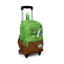 Coral High Işıklı Tekerlekli Çekçek Okul Çantası - 3 Bölmeli, 2 Kademe Sap Ayarı, Yeşil Kahverengi Craft Erkekçocuk 23976 Çok Renkli