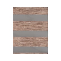 Düz Kahverengi Zebra Stor Perde İthal Bambu