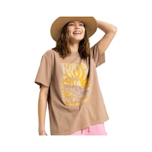 Roxy Roxy Sunnyoversize Enzyme Wash Kadın Kahverengi Tişört Czu0 Kahve