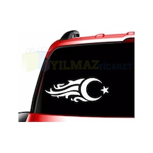 Türk Bayrağı Ay Yıldız Alev Oto Sticker Yapıştırma Etiket 1 Çift