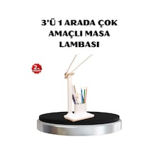 Kalemlik Ve Telefon Standlı Masa Lambası Kısılabilir Led Işık, Göz Dostu Tasarım Beyaz