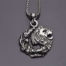 Aslan Burcu Kolye Burçlar Takı Aksesuar Zodyak Gri