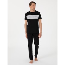 Pierre Cardin %100 Pamuk 6080 Luxury Kısa Kol Erkek Pijama Takımı Siyah