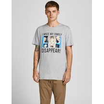 Jack & Jones Erkek T-shırt 12198547-lıght-grey Gri
