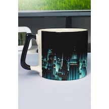 Bioshock Baskılı Seramik Lüks Kupa 1 Adet Özel Siyah Kulp Dalga Kulp V3d Çok Renkli
