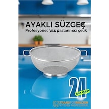 Transformacion 24 Cm Süzgeç - Makarna Süzgeci Pirinç Meyve Süzgeci 304 Paslanmaz Çelik 721939 Diğer