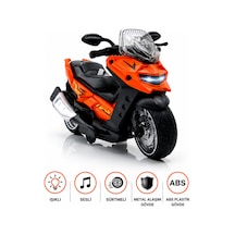 Işıklı Ve Sesli Sürtmeli Metal Oyuncak Motor 14 Cm Diecast Maket Motosiklet Xmax Scooter Çok Renkli