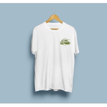 Oversize Tiger Tank Baskılı Unisex T-shirt Beyaz