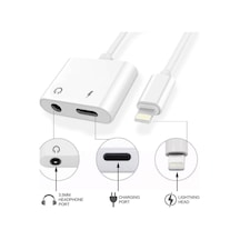 4420 Lightning Uyumlu Kulaklık Şarj Çevirici Dönüştürücü Adaptör Aux Kablosu Iphone 7 8 X Xr 11 Plus