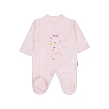 Albimini Minidamla Zürafa Nakış Çıtçıtlı 1-6 Ay Tulum - Pembe