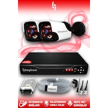 Bayicam 2 Kameralı Panda 2 Dış Kamera Set HDD'siz Full HD Gece Görüşlü Güvenlik Kamerası Sistemi