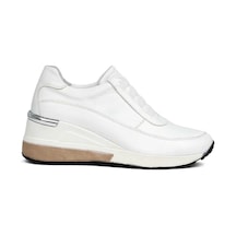 Kadın Beyaz Dolgu Topuklu Deri Sneaker