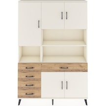 Arges Dolap 9 Raflı 5 Çekmeceli 5 Kapaklı 132x30x195 Aytaşı-aytaşı/çam Aytası/atlas Çam