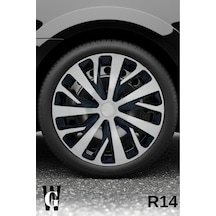 Lancia Delta 14 İnç Jant Kapağı 4 Adet Siyah Gri C110
